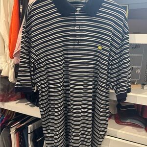 Masters Black and White Striped Polo Shirt